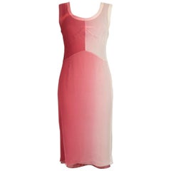 Prada Pink Silk Gradient Knee Length Dress Size S