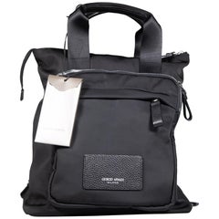 Giorgio Armani Schwarzer Nylon-Rucksack