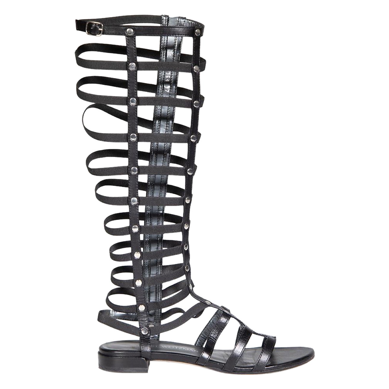 Stuart Weitzman Sandalias gladiadoras negras hasta la rodilla Talla IT 37