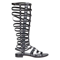 Stuart Weitzman Sandalias gladiadoras negras hasta la rodilla Talla IT 37