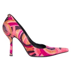 Versace Velvet Detail Pointed Toe Heels Size IT 36