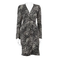 Salvatore Ferragamo Black Silk Patterned Dress Size S