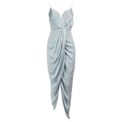 Zimmermann Blue Silk Asymmetric Midi Dress Size S
