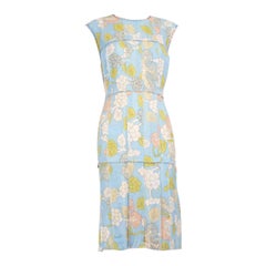 Bottega Veneta Vestido sin mangas estampado floral azul Talla S