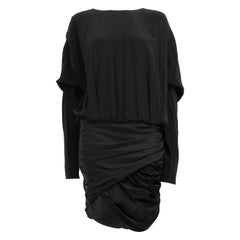 Saint Laurent Black Mini Batwing Sleeve Dress Size M