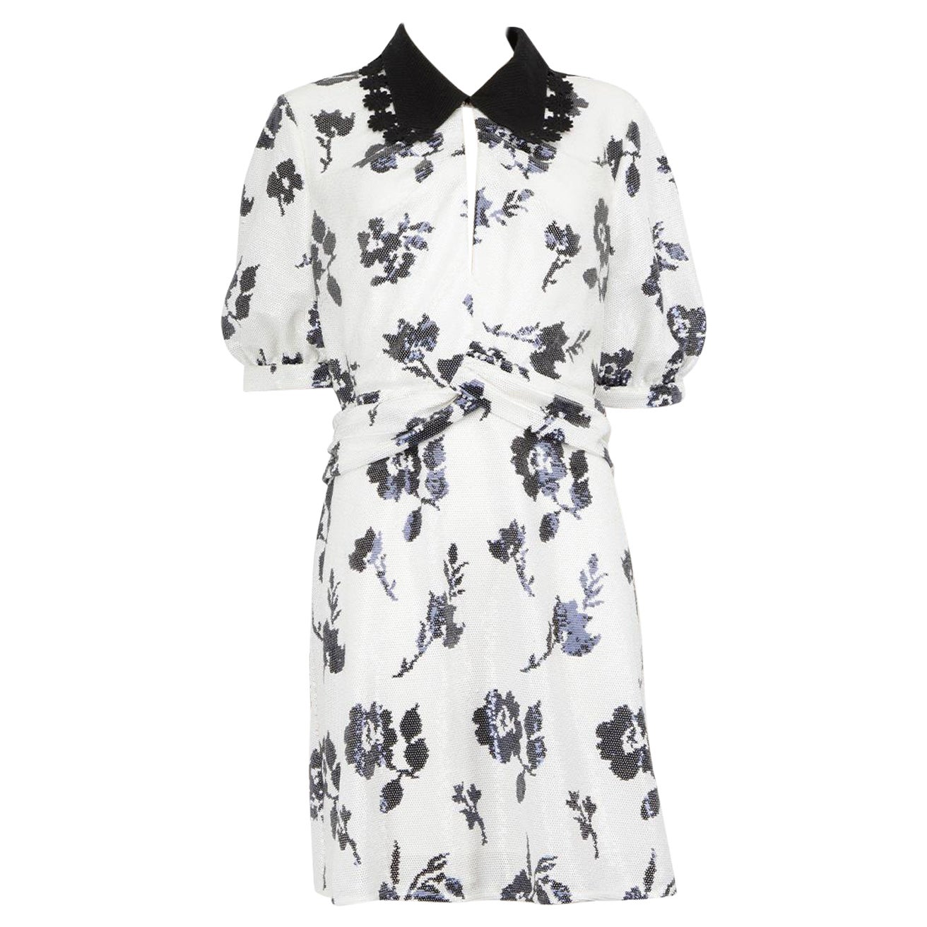 Self-Portrait Vestido Blanco Floral con Lentejuelas Talla XL en venta