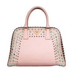 Borsa Prada a piramide in pelle saffiano rosa