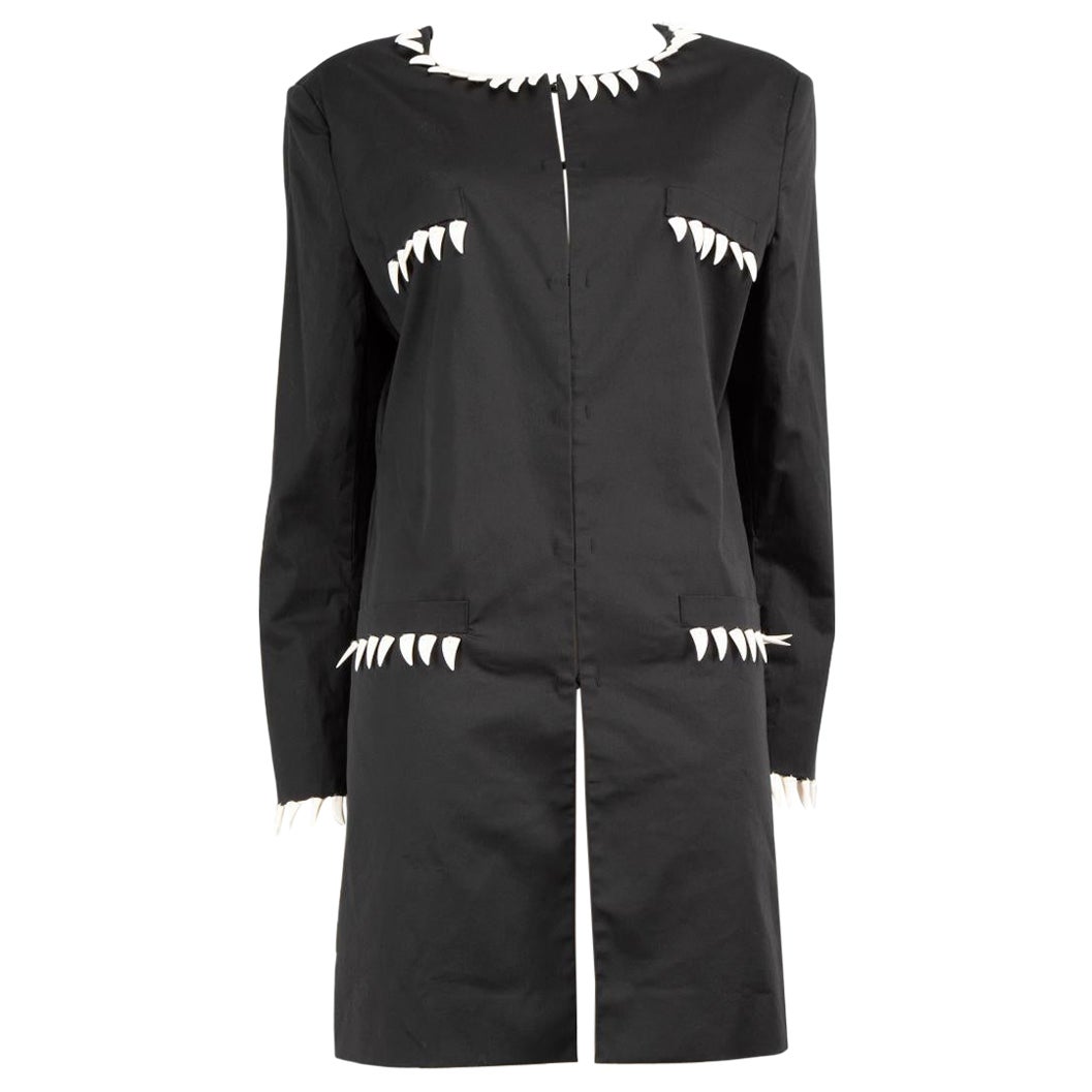 Moschino Black Faux Teeth Embellished Jacket Size XXL For Sale