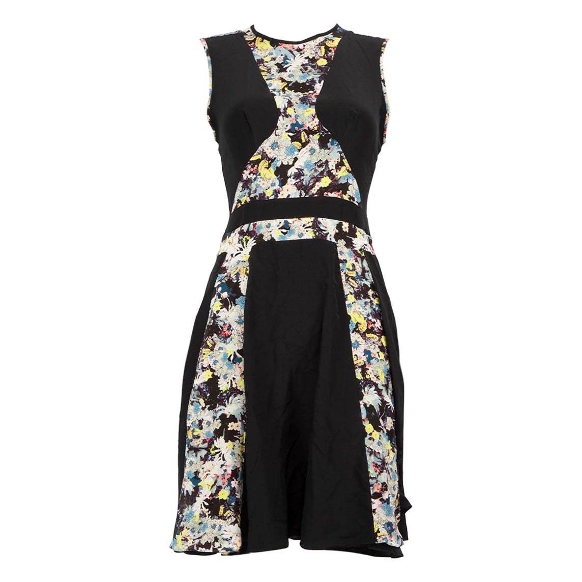 Erdem Floral Panelled Knee Length Dress Size M For Sale