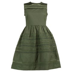Valentino Garavani Rojo Valentino Vestido caqui estampado recortado Talla XS