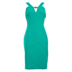 Versace Green Medusa Buckle Knee Length Dress Size S