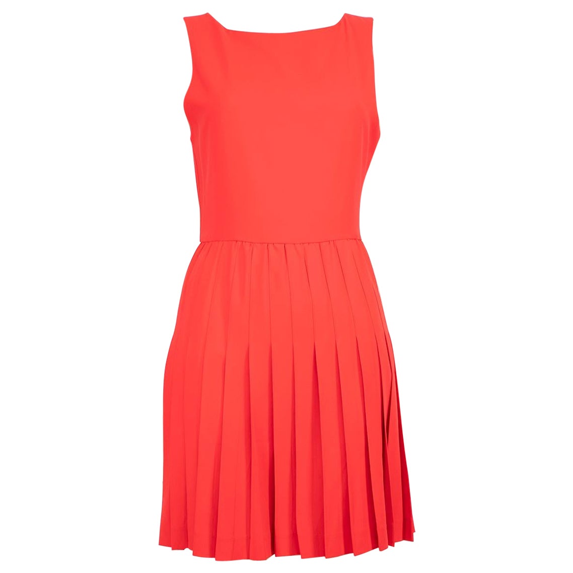 Alice + Olivia Red Pleated Mini Dress Size S For Sale