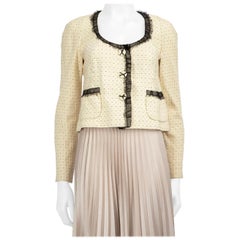 Max Mara Blazer con detalle de lazo y encaje en color crema Talla M