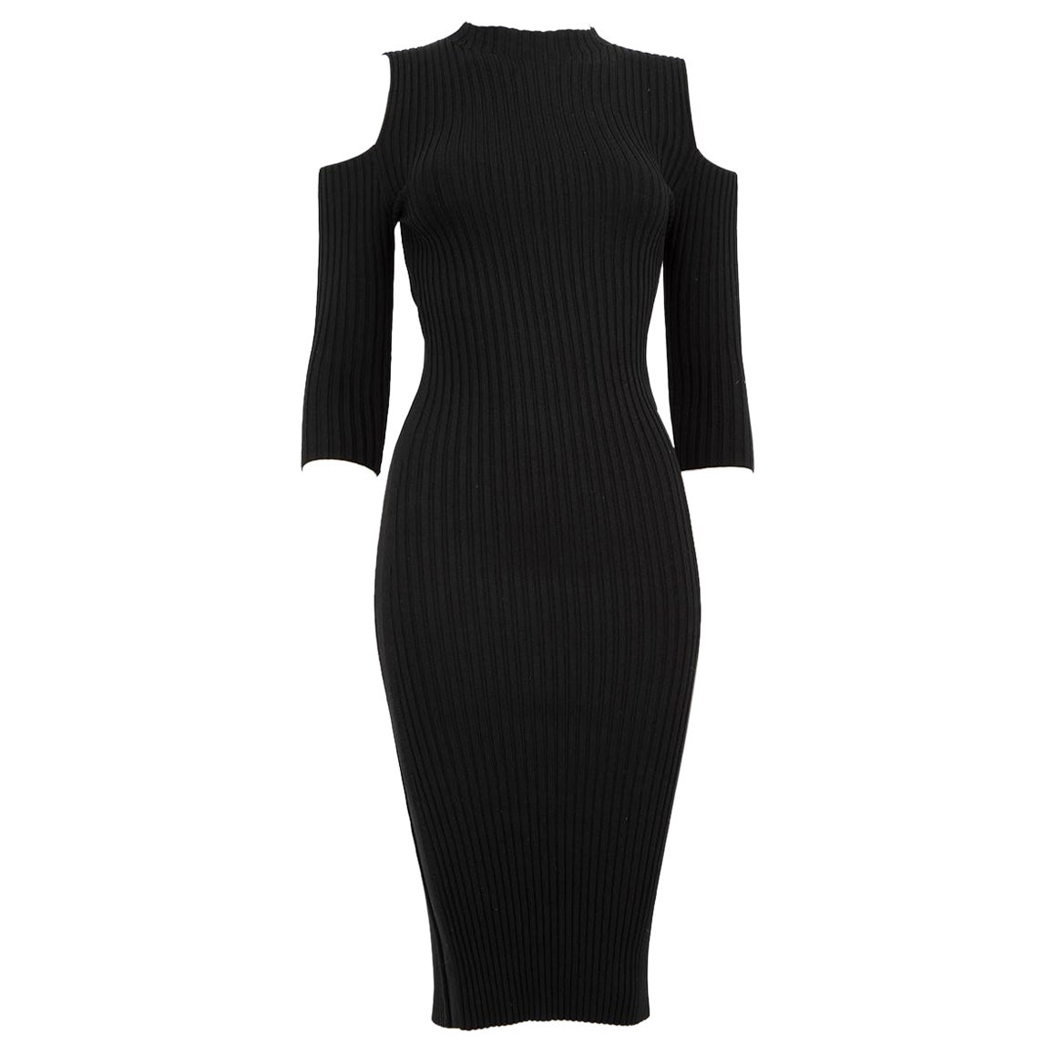 Maje Black Cold Shoulder Bodycon Dress Size S For Sale