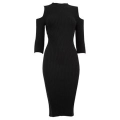 Maje Schwarzes Bodycon-Kleid mit kalten Schultern Größe S