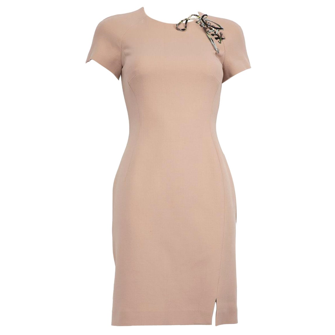 Emilio Pucci Pink Lace Up Detail Dress Size S For Sale