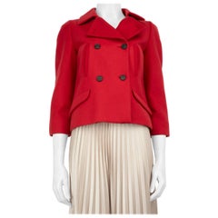 Miu Miu Red Wool Double Breasted Jacket Size XS