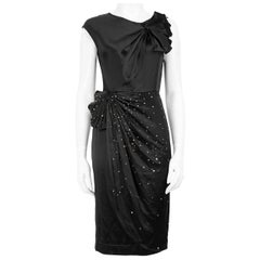 3.1 Phillip Lim Black Silk Embellished Bow Dress Size XS