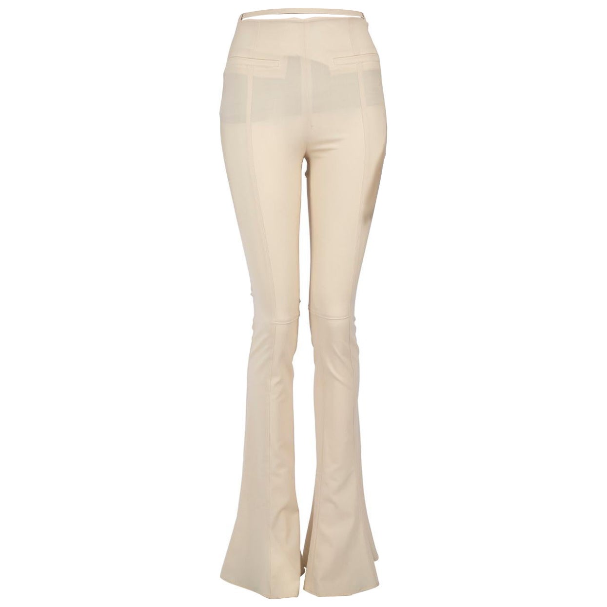 Jacquemus Ecru Wool Flared Le Splash Trousers Size XXS