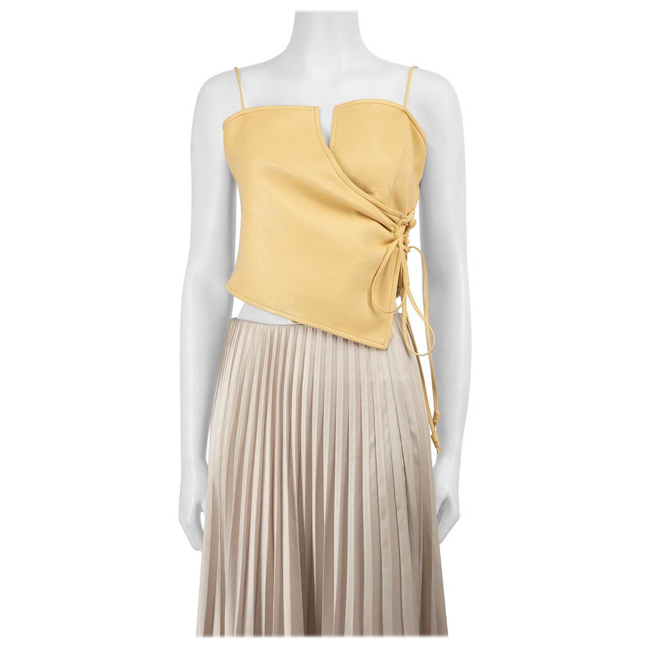 NANUSHKA Yellow Asymmetric Sleeveless Top Size M