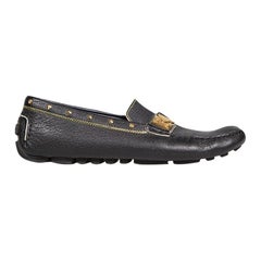 Louis Vuitton Mocassins en cuir noir avec boucle Taille IT 38.5