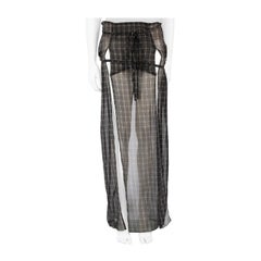 KNWLS Black Check Thrall Sheer Maxi Skirt Size S