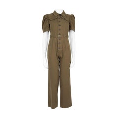 Sea New York Khaki Straight Leg Jumpsuit Size XXXS