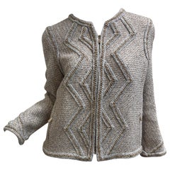 Giacca geometrica Chanel in tweed oro/ Taglia 40