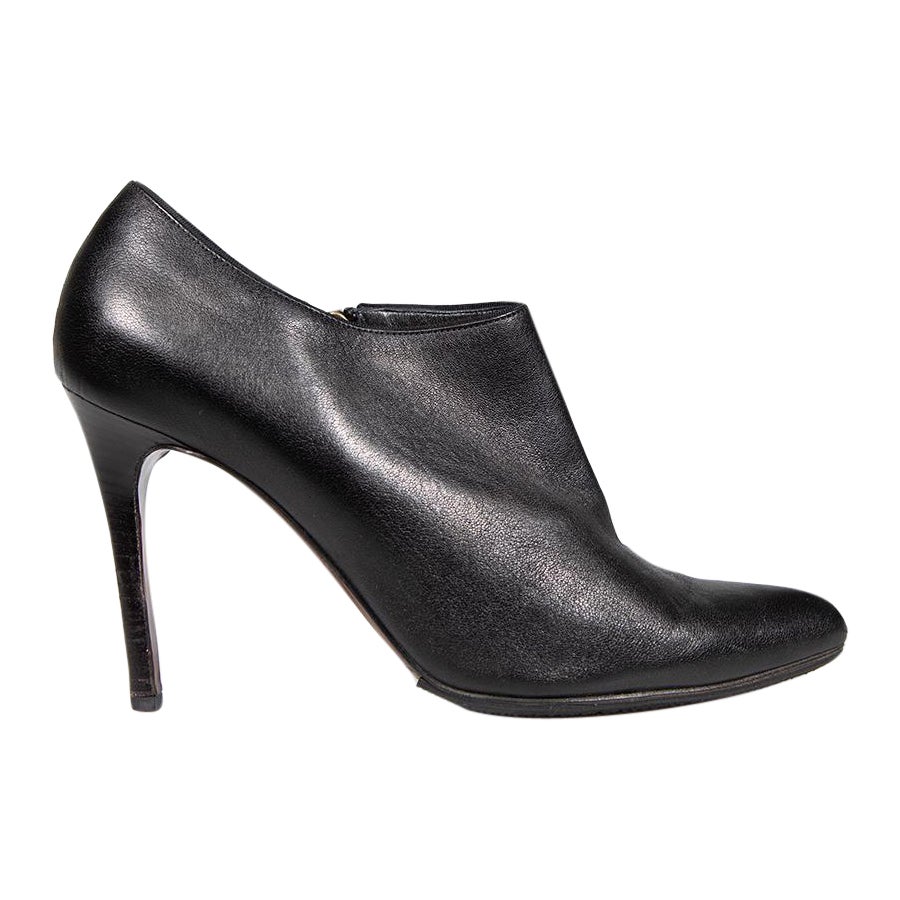 Lanvin Black Leather Point Boots Size IT 41
