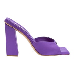 Gia Borghini Purple Satin Square Toe Mules Size IT 35