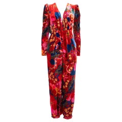 FARM Rio Mono de terciopelo con estampado floral Talla XS
