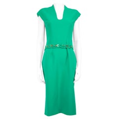 Safiyaa Verde Vestito a matita senza maniche taglia M