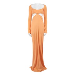 The Attico Orange Cutout Jersey Maxi Dress Size M