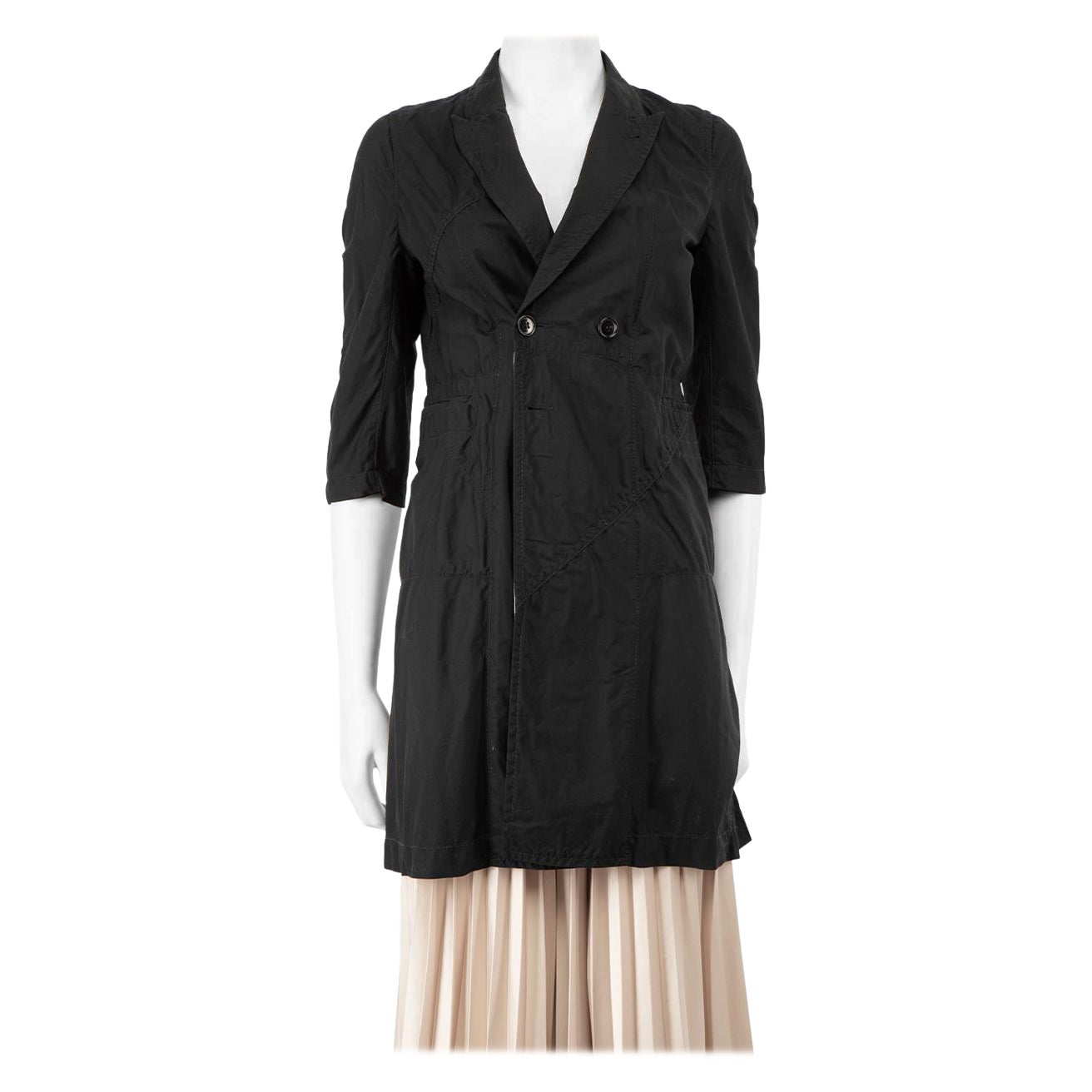 Comme Des Garcons Abrigo negro de doble botonadura Talla S