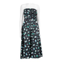 HVN Vestido Midi Karla Estampado Corazón Azul Marino Talla M