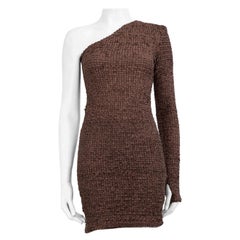 NANUSHKA Mini vestido marrón de un hombro Talla XS