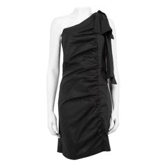 Sea New York Schwarzes Wollkleid mit einer Schulter und Schleife Größe L