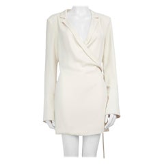 Orseund Iris Ecru Silk Wrap Shirt Dress Size M