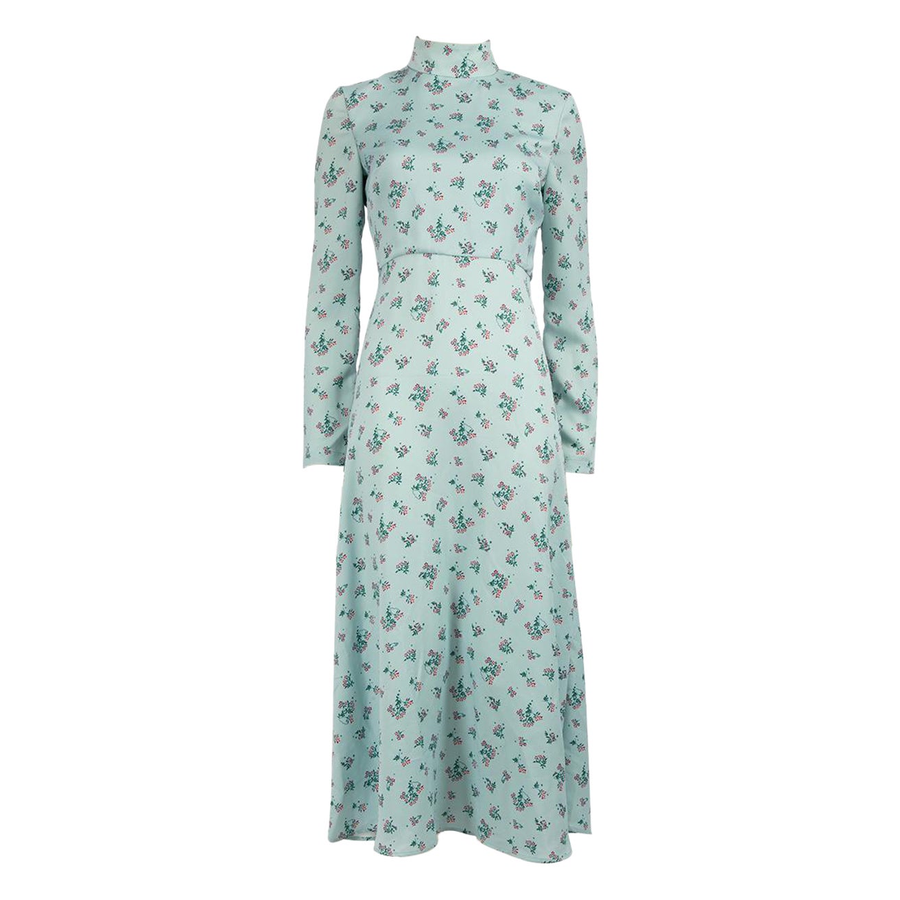 Vivetta Blue Floral Print Long Sleeve Maxi Dress Size XS