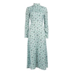 Vivetta Blue Floral Print Long Sleeve Maxi Dress Size XS