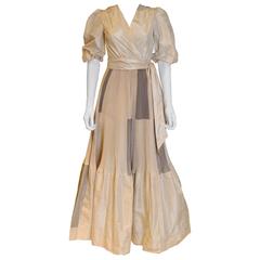 1970s Paul Louis Orrier Silk Gown
