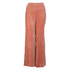 STAUD Pink Velvet Wild Leg Trousers Size XS