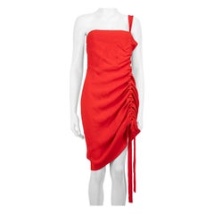 Alexis Red Ruched One Shoulder Dress Size L