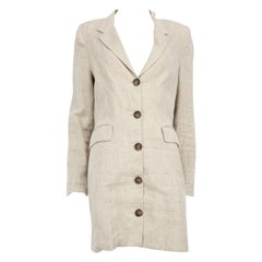 Reformation Beige Linen Buttoned Blazer Dress Size L