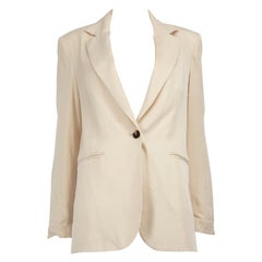 Reformation Cremefarbener einreihiger Blazer mit gepolstertem Deckel Größe XS