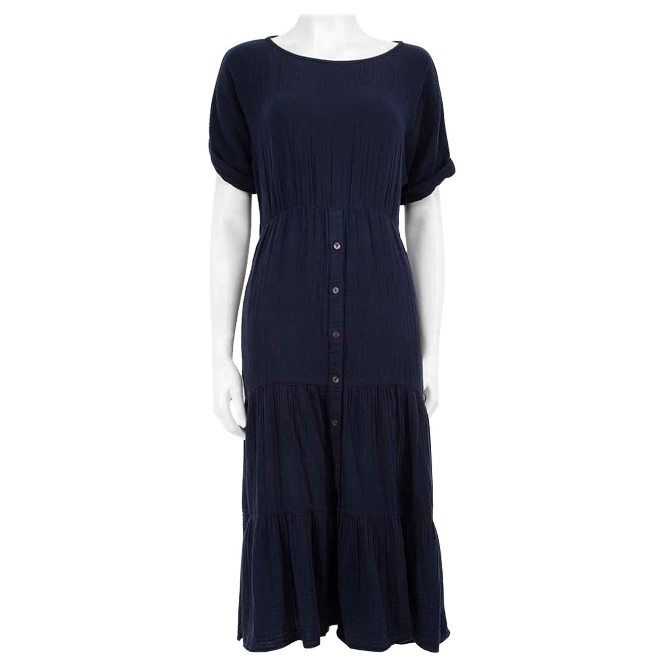 Xirena Navy Button Down Midi Dress Size XS For Sale