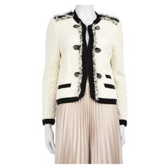 Rebecca Taylor White Fringed Single Breast Jacket Size XXL