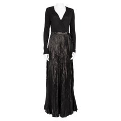 Diane Von Furstenberg Black Metallic Wrap Dress Size M