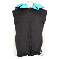 MSGM Black & Blue Reversible Duck Down Gilet Size M