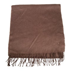 Dior Brown Cashmere Tassel Fringe Scarf